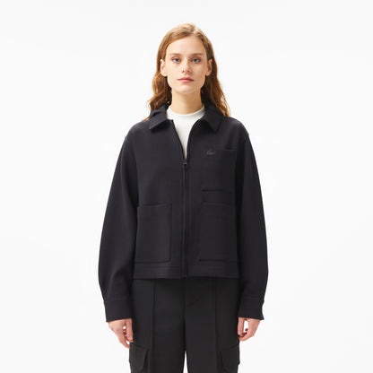 Lacoste Kadın Relaxed Fit Kapüşonlu Siyah Ceket