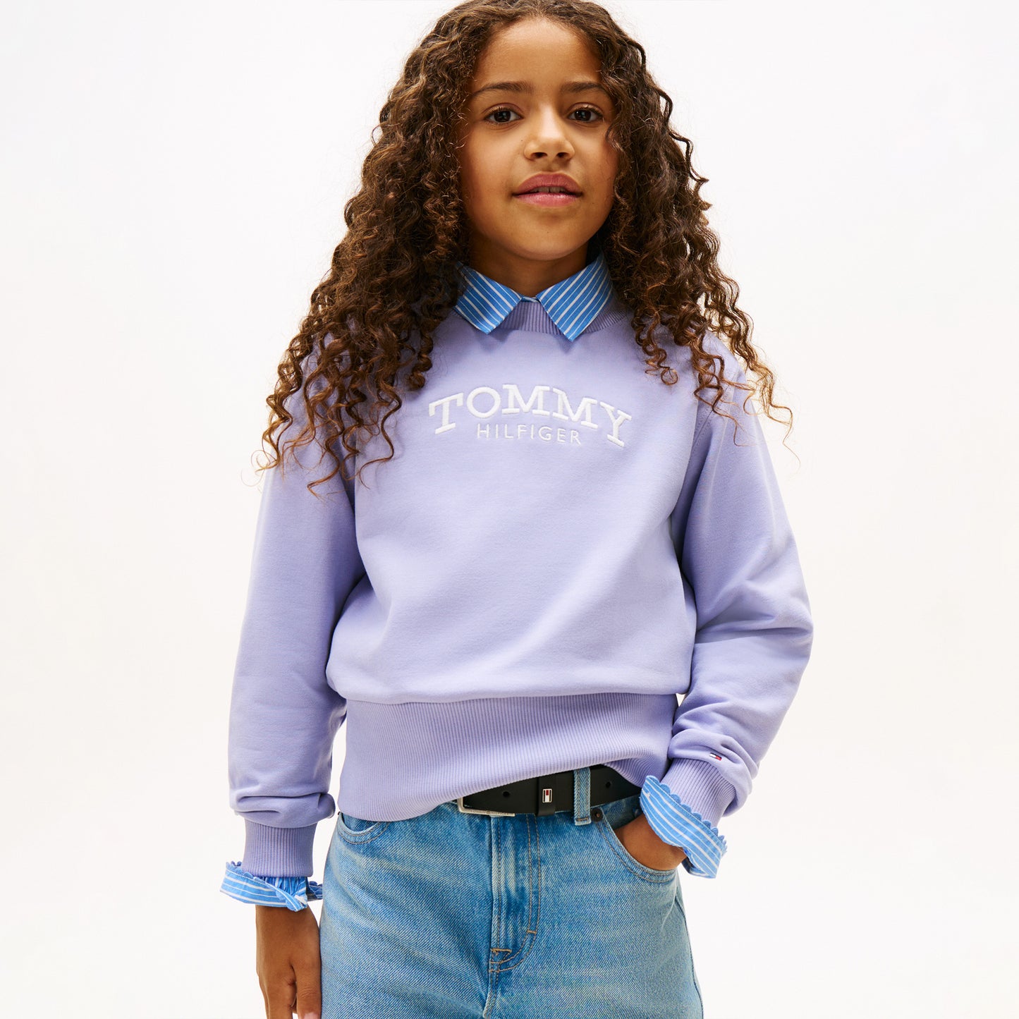 Tommy Hilfiger Crew Neck Çocuk Mavi Sweatshirt