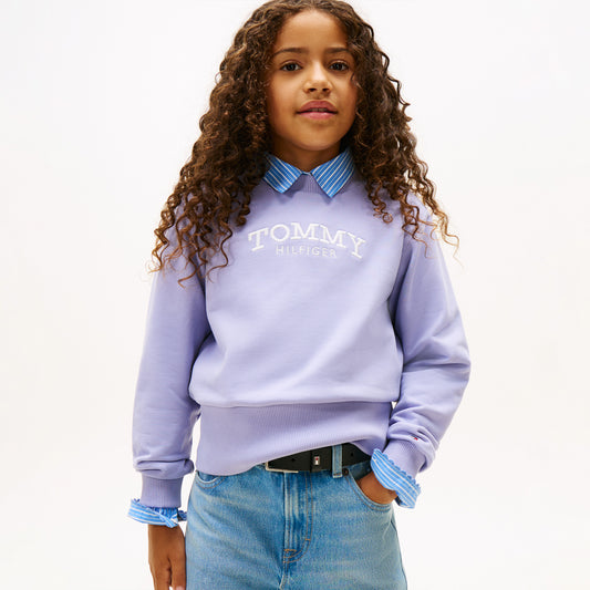 Tommy Hilfiger Crew Neck Çocuk Mavi Sweatshirt