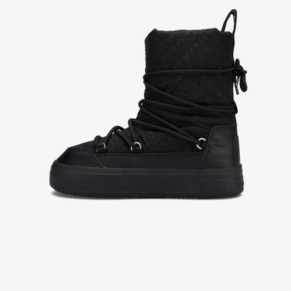 Tommy Hilfiger Lace-up Monogram Kadın Siyah Bot