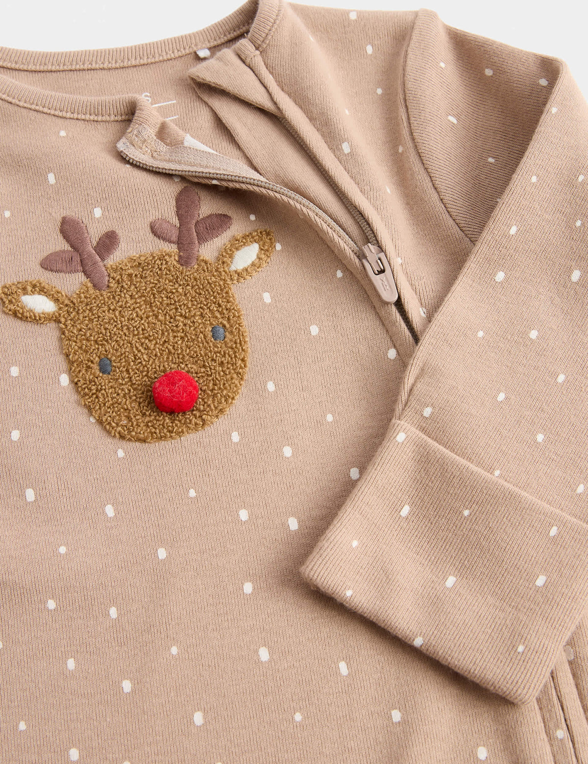 Saf Pamuklu Geyik Desenli Noel Temalı Uyku Tulumu