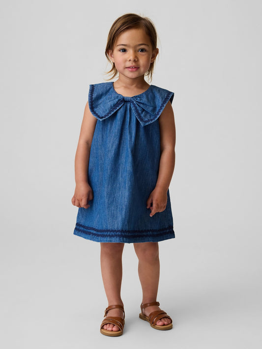 Koyu Mavi Denim Sailor Elbise
