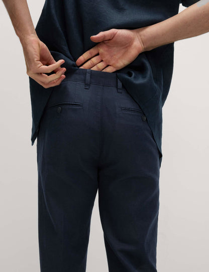Regular Fit Keten Karışımlı Chino