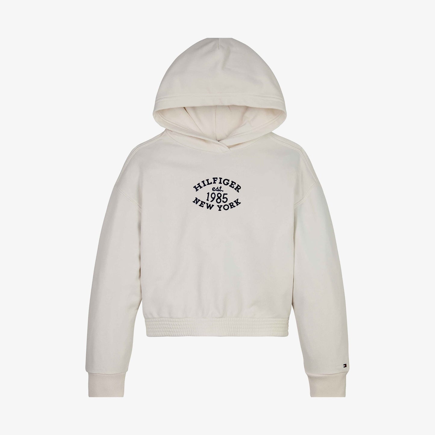 Tommy Hilfiger Monotype Flock Çocuk Beyaz Sweatshirt