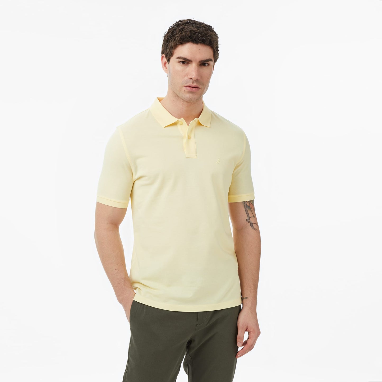 Nautica Erkek Sarı Regular Fit Polo Yaka T-shirt