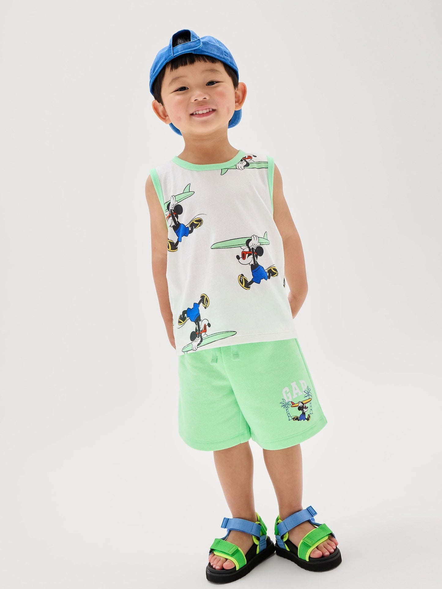 Açık Yeşil Disney Mickey Mouse Two-piece Outfit Set