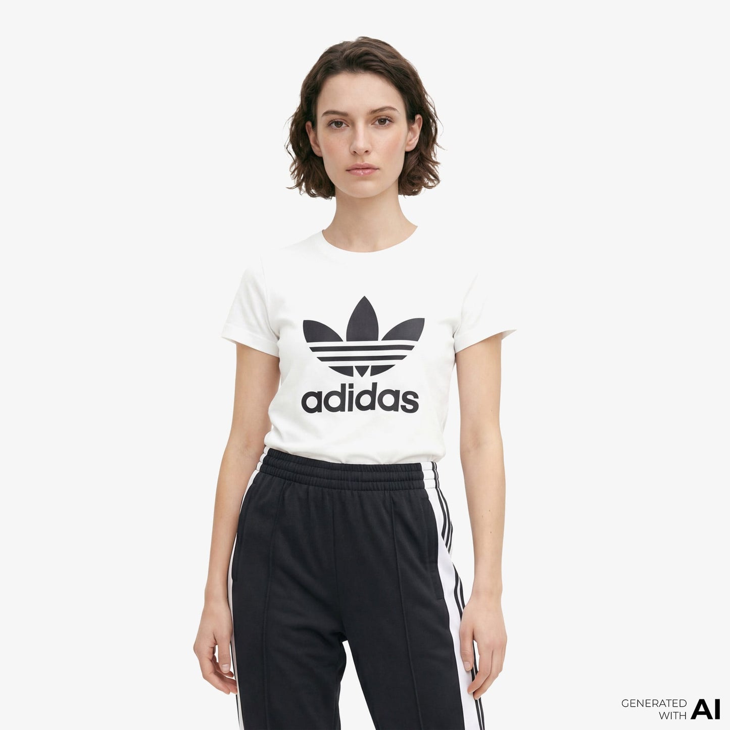 Adidas Adicolor Trefoil Boxy Kadın Beyaz Tişört