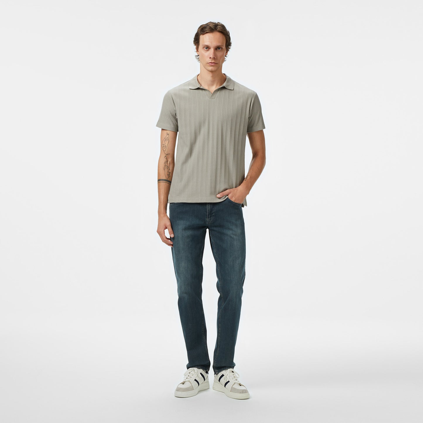 Nautica Erkek Yeşil Classic Fit Polo Yaka T-shirt