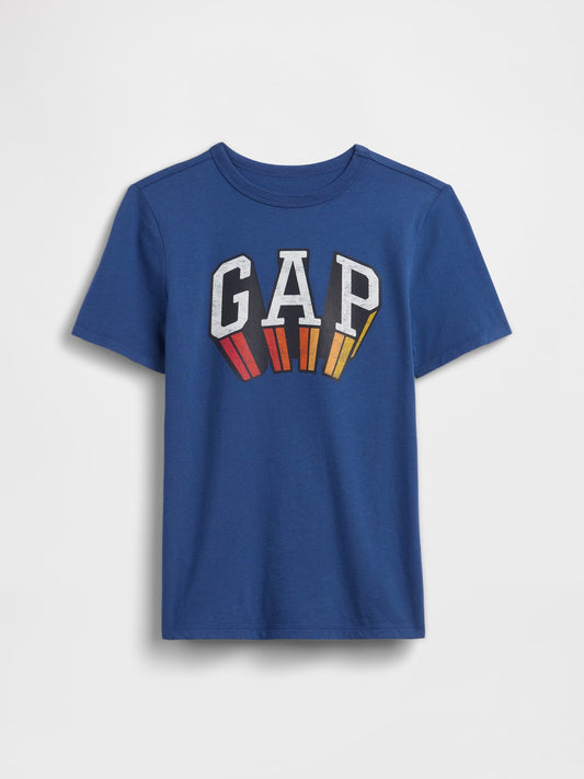 Mavi Grafik Baskılı T-shirt