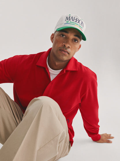 Kırmızı Gap × Malbon Pique Polo Over Gömlek