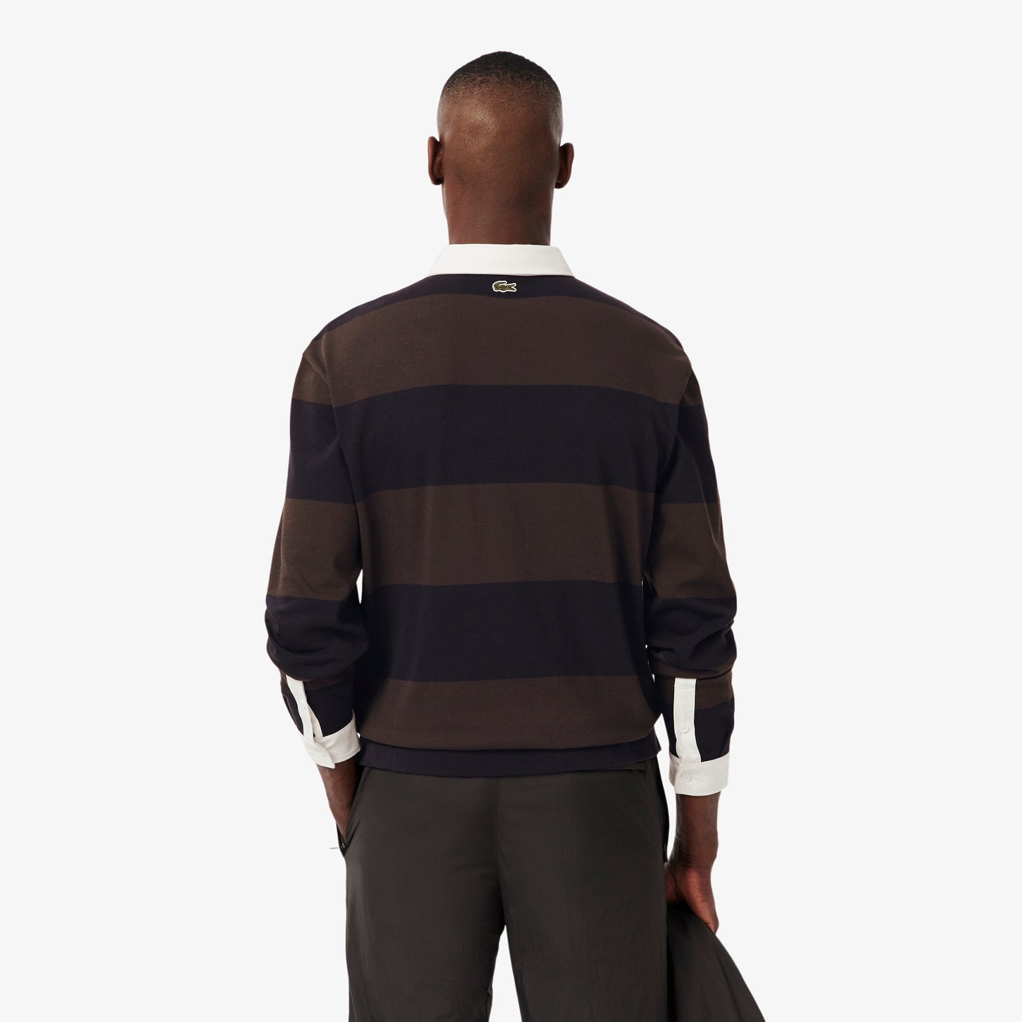 Lacoste Erkek Relaxed Fit Çizgili Koyu Mavi Rugby Polo