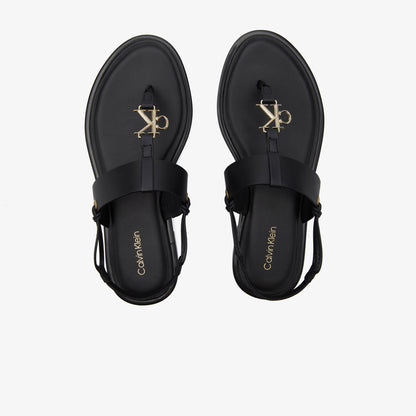 Calvin Klein Round Flat Kadın Siyah Sandalet