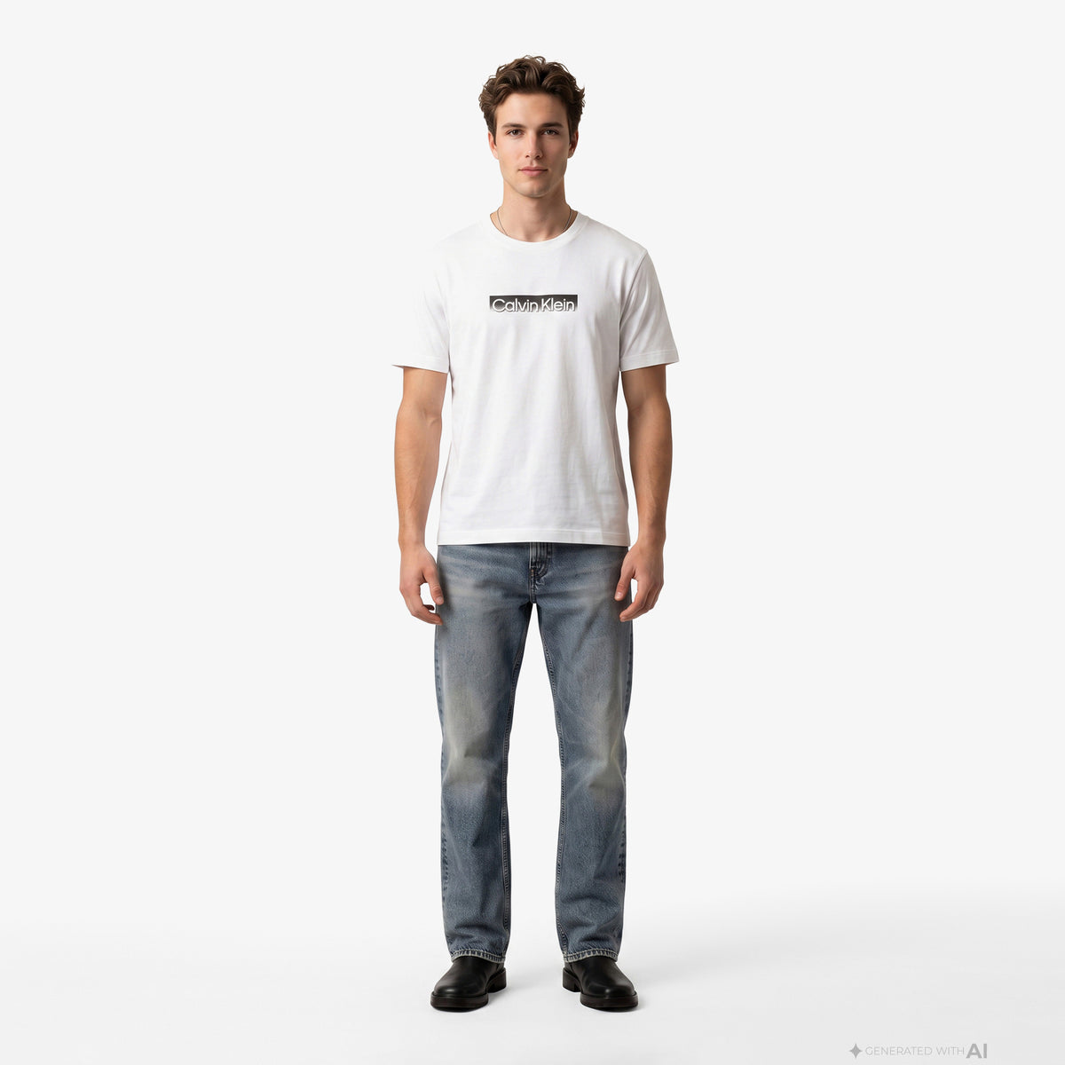 Calvin Klein 20s Sportswear Grap Erkek Beyaz T-shirt