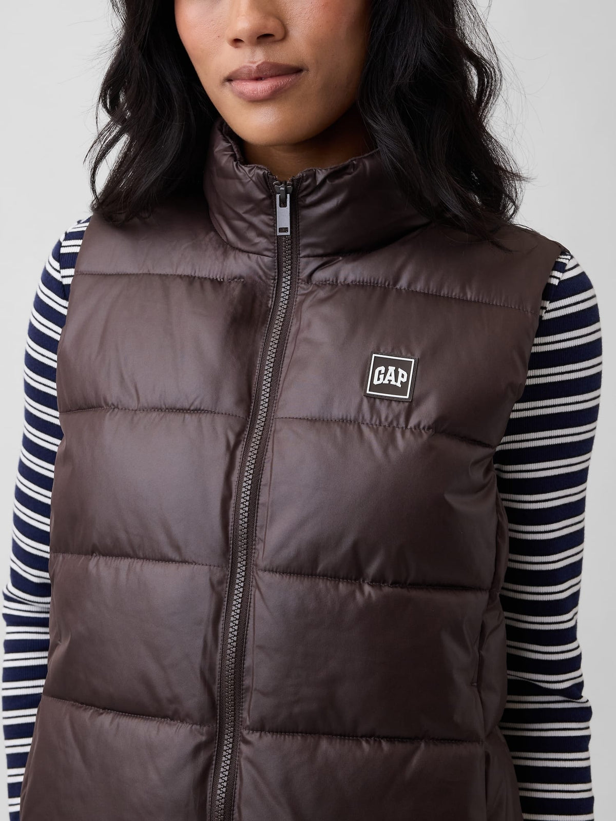 Kahverengi Relaxed Puffer Şişme Yelek