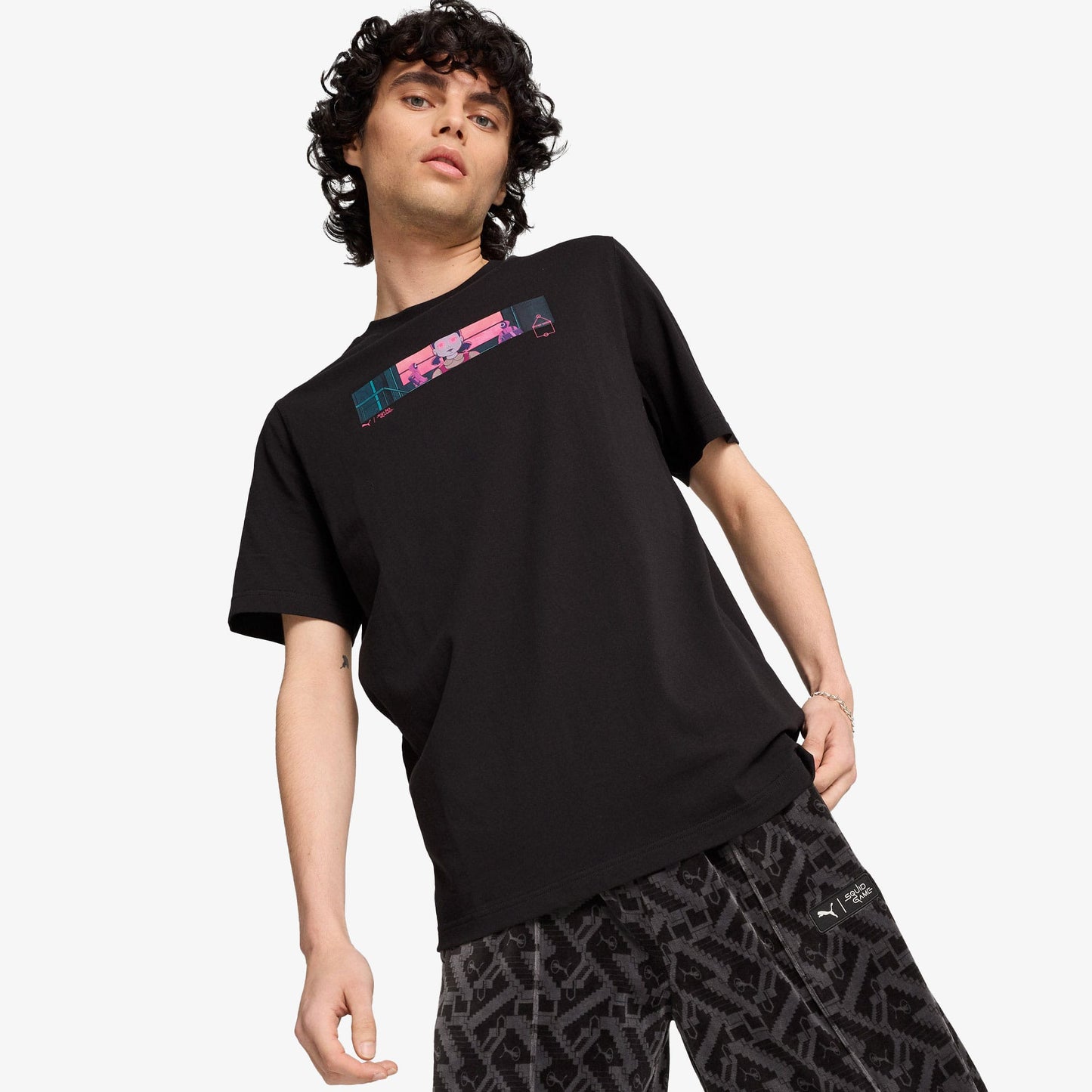 Puma X Squid Game Erkek Siyah T-shirt