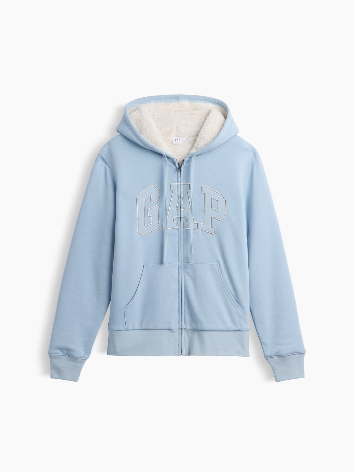 Açık Mavi Relaxed Gap Logo Sherpa-astarlı Fermuarlı Sweatshirt