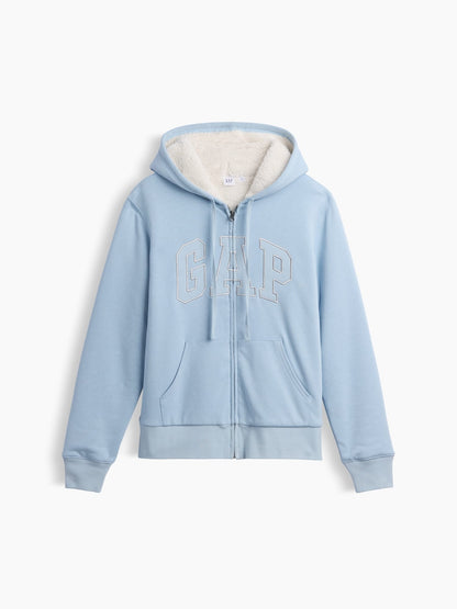 Açık Mavi Relaxed Gap Logo Sherpa-astarlı Fermuarlı Sweatshirt