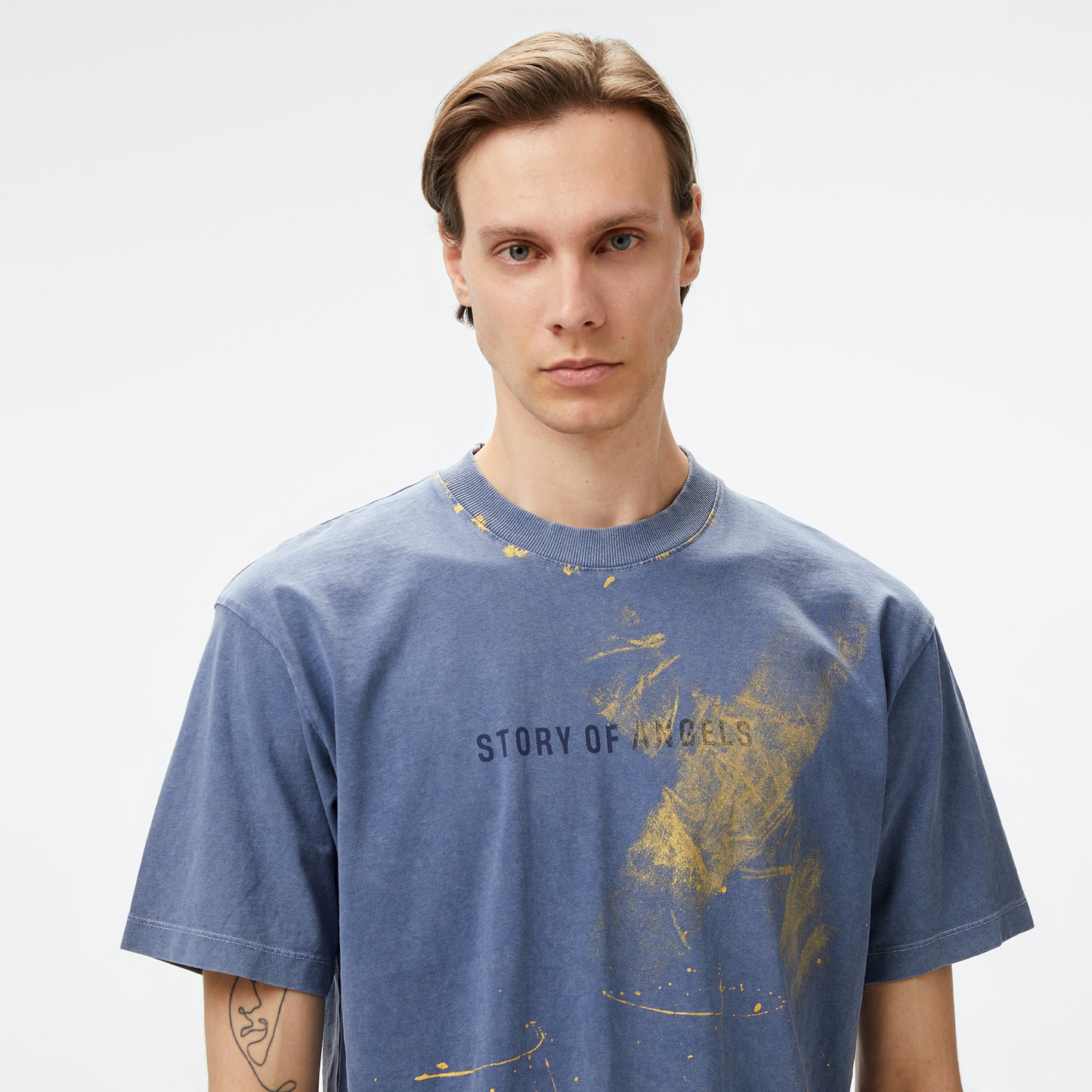 Story Of Angels Soa Romance Hand-dye Erkek Lacivert T-shirt
