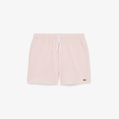 Lacoste Çizgili Erkek Pembe Deniz Şortu