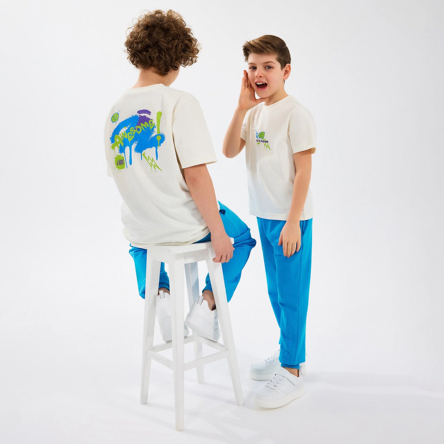 Skechers Graphic Çocuk Beyaz T-shirt