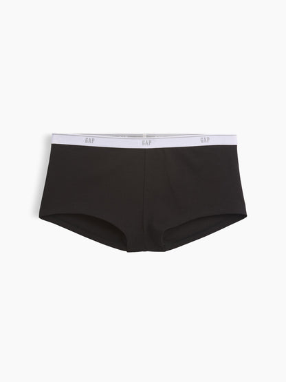 Siyah Softmade Organik Stretch Pamuk Logo Short