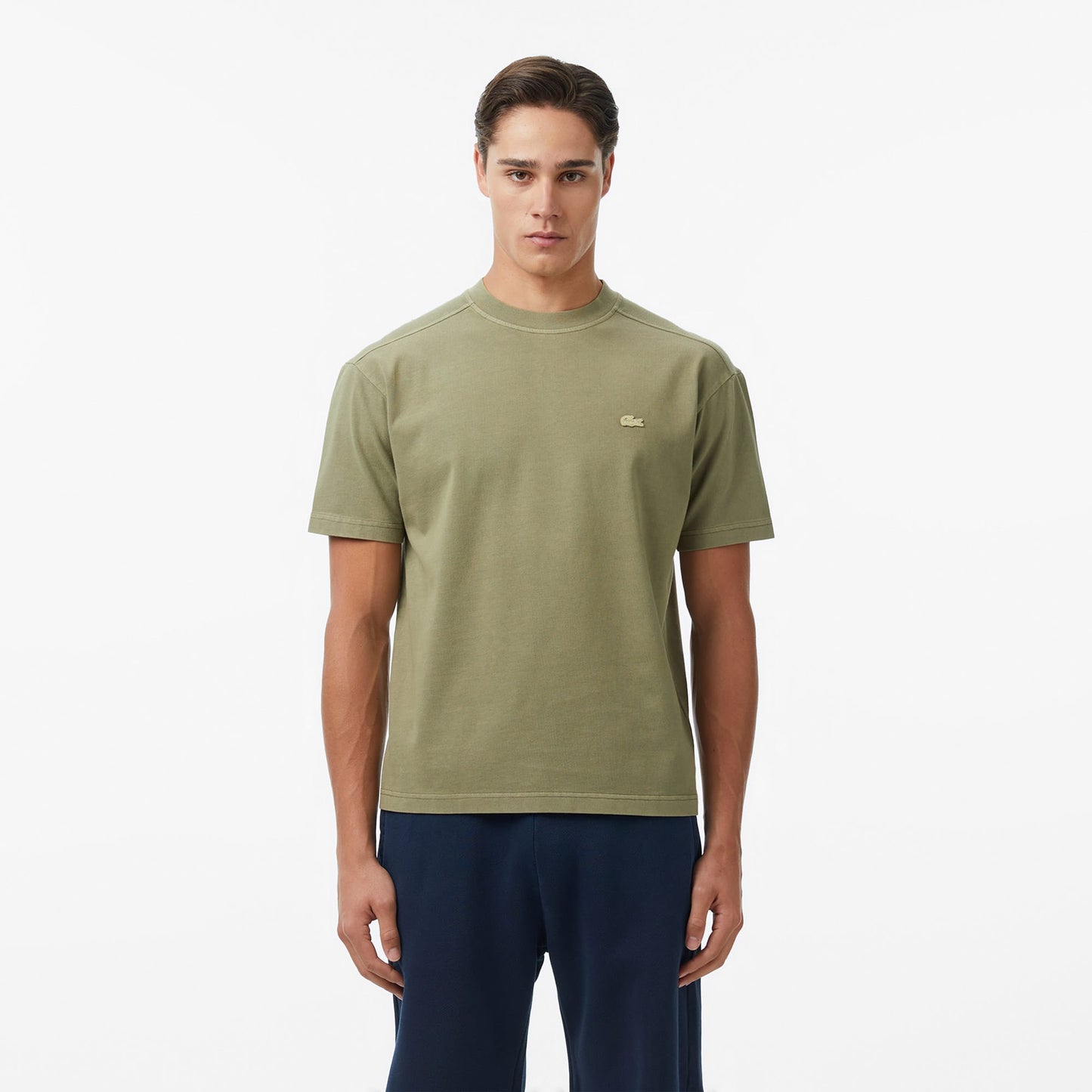 Lacoste Erkek Relaxed Fit Bisiklet Yaka Haki T-shirt