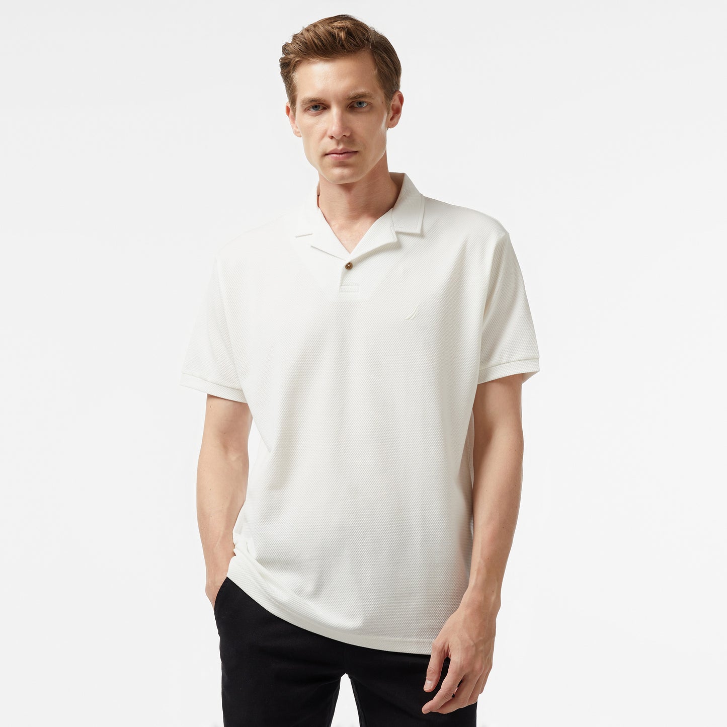 Nautica Erkek Kırık Beyaz Classic Fit Polo Yaka T-shirt