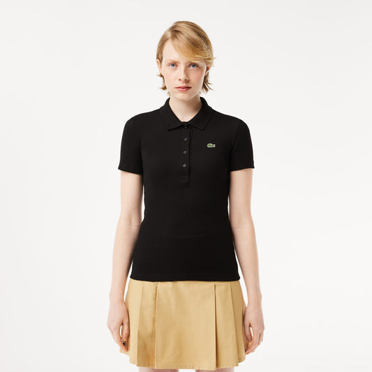 Lacoste L.12.d Kadın Slim Fit Organik Pamuk Siyah Polo
