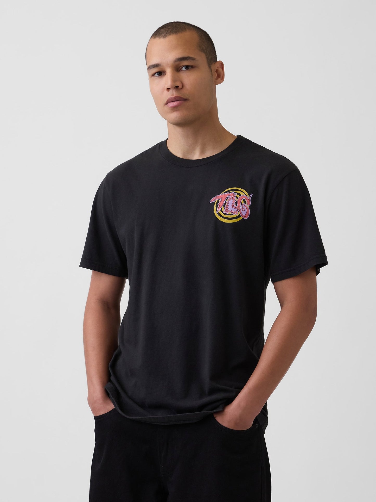 Siyah Tlc Relaxed Grafik Baskılı T-shirt