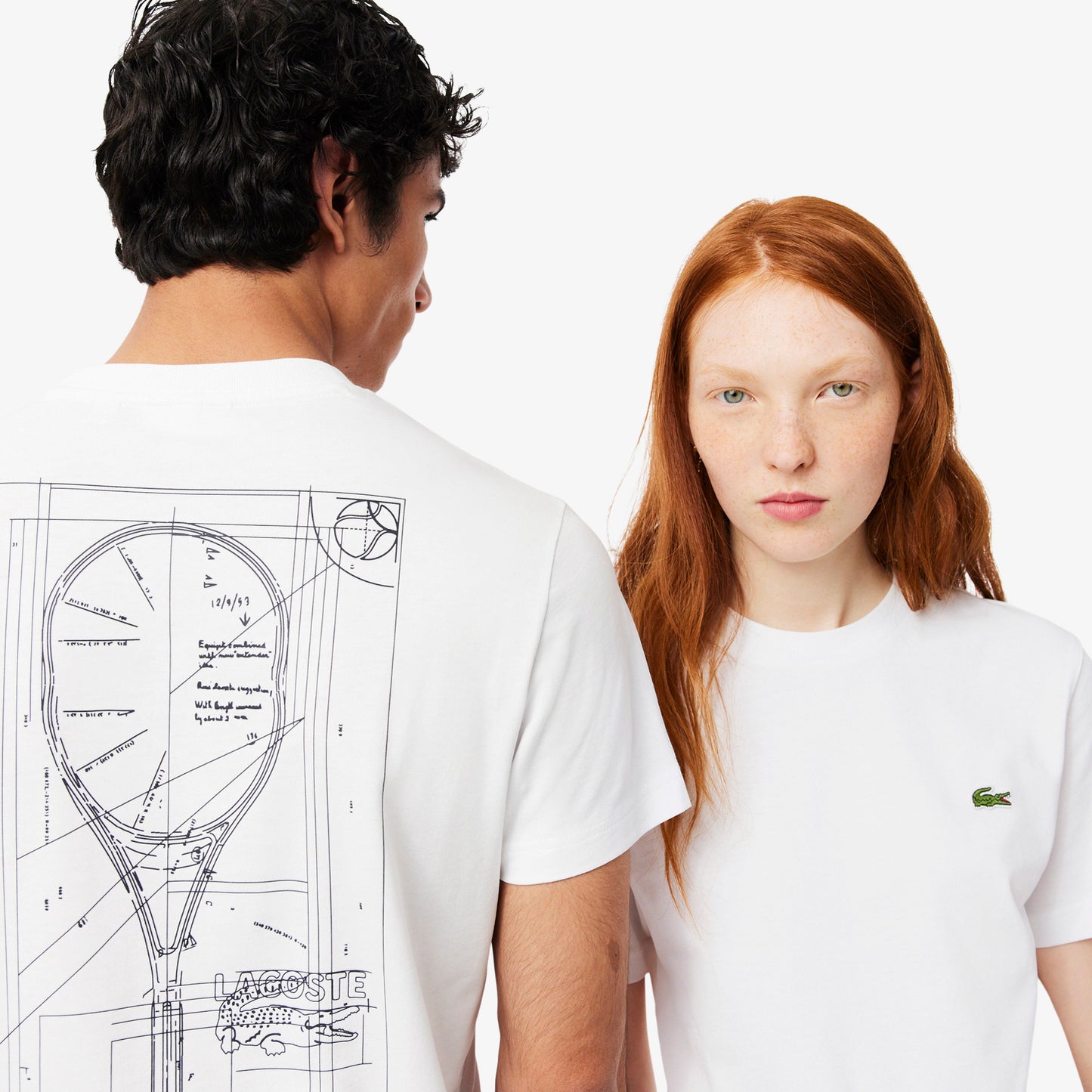 Lacoste X Rolex Paris Unisex Regular Fit Bisiklet Yaka Beyaz T-shirt
