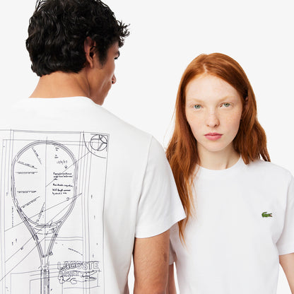 Lacoste X Rolex Paris Unisex Regular Fit Bisiklet Yaka Beyaz T-shirt