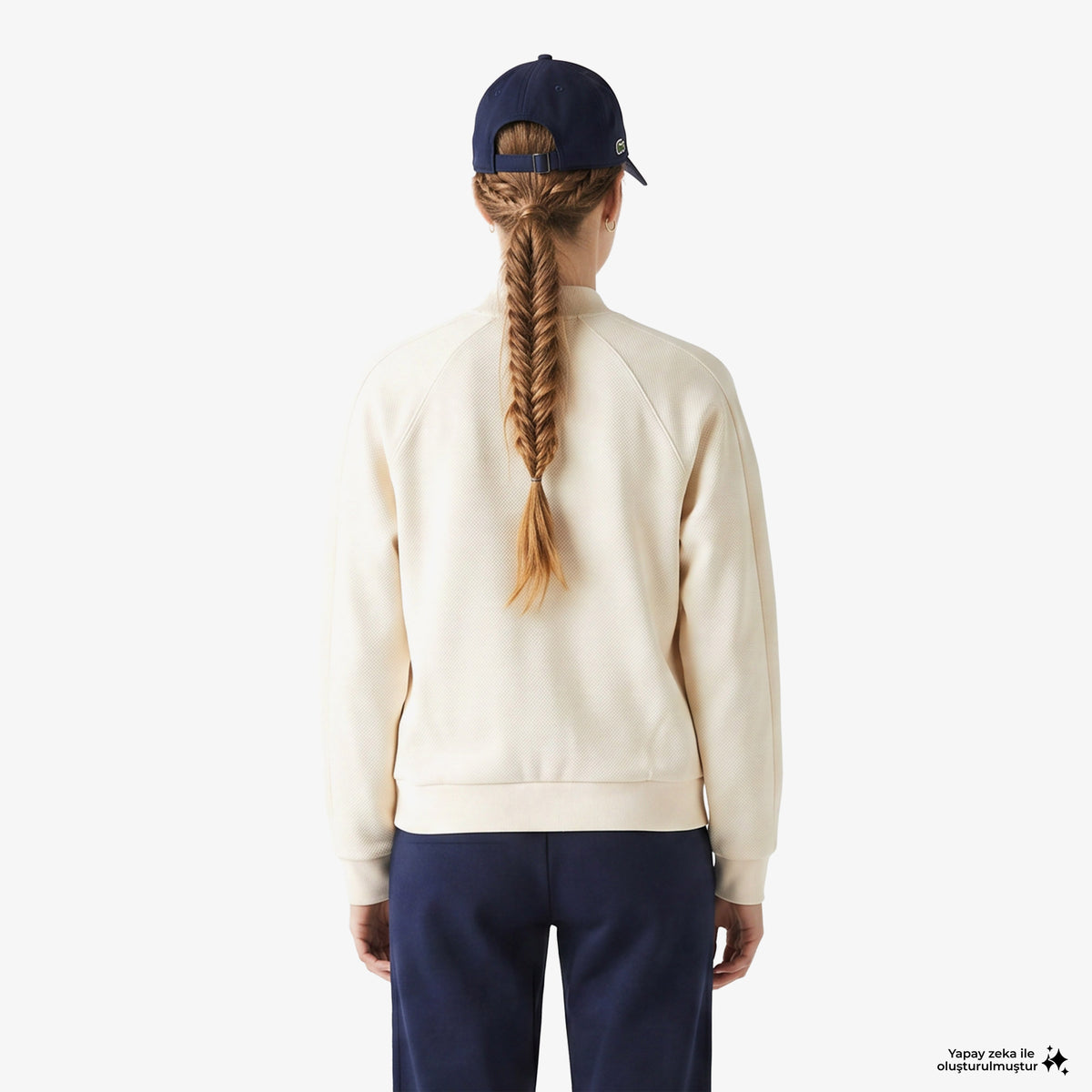 House Of Superstep X Lacoste Kapsul Koleksiyon Kadın Bej Sweatshirt