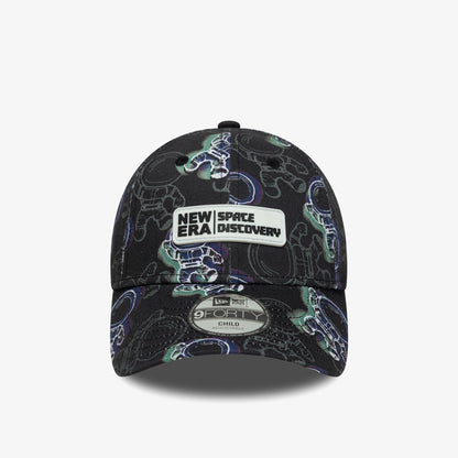 New Era Space All Over Print Çocuk Siyah Şapka