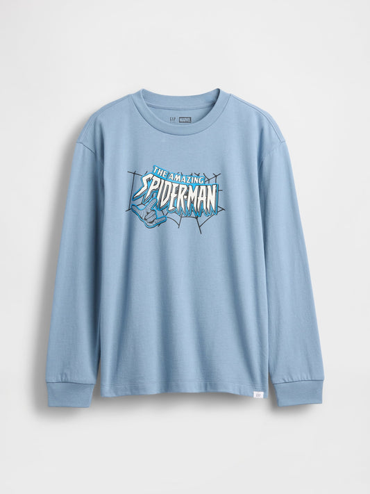 Açık Mavi Marvel Relaxed Grafik T-shirt