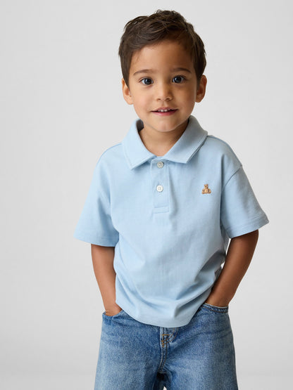 Açık Mavi Boxy Polo T-shirt