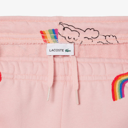 Lacoste Desenli Çocuk Pembe Şort