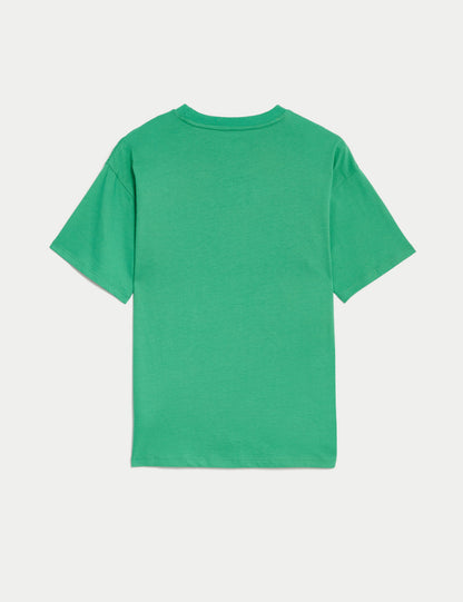 Saf Pamuklu Kısa Kollu T-shirt (6-16 Yaş)