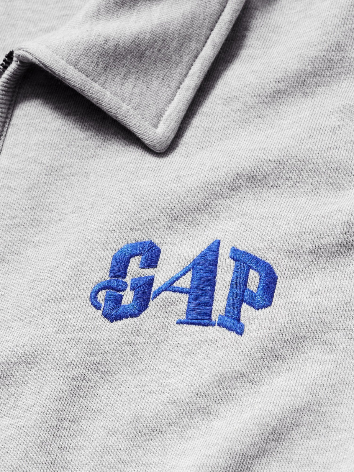 Açık Gri Gap × Awake Ny Heavyweight Oversized Çeyrek Fermuarlı Sweatshirt