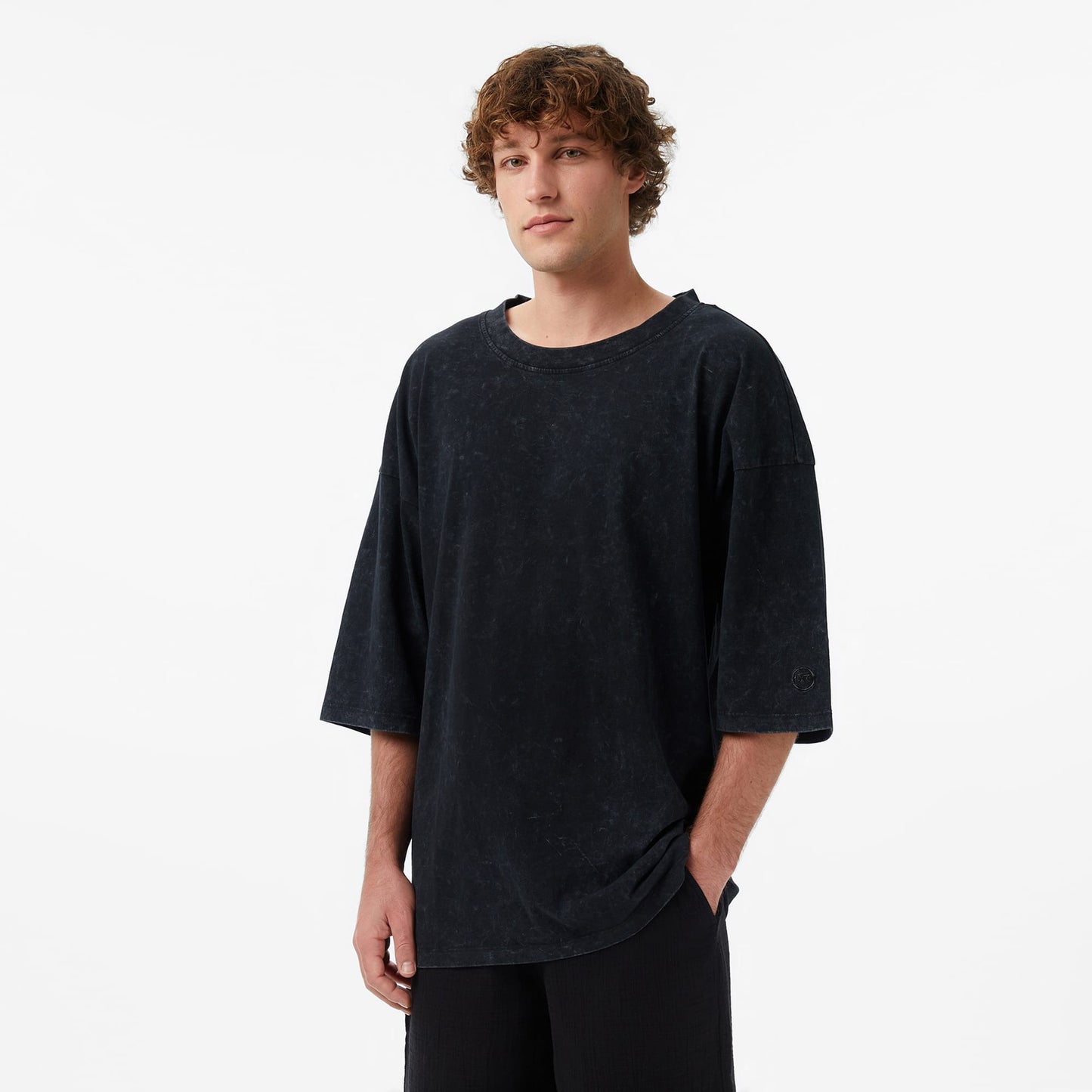 United4 Oversize Fit Erkek Siyah T-shirt