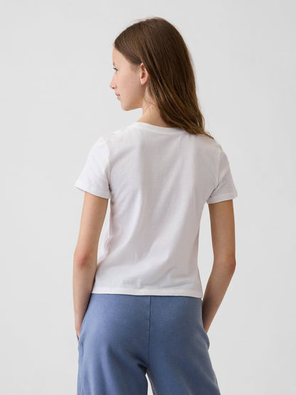Beyaz Grafik Baskılı T-shirt