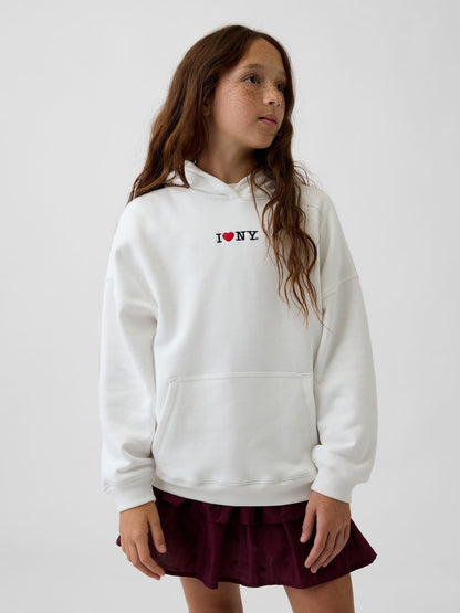 Beyaz Vintagesoft Oversized I Heart Ny Sweatshirt