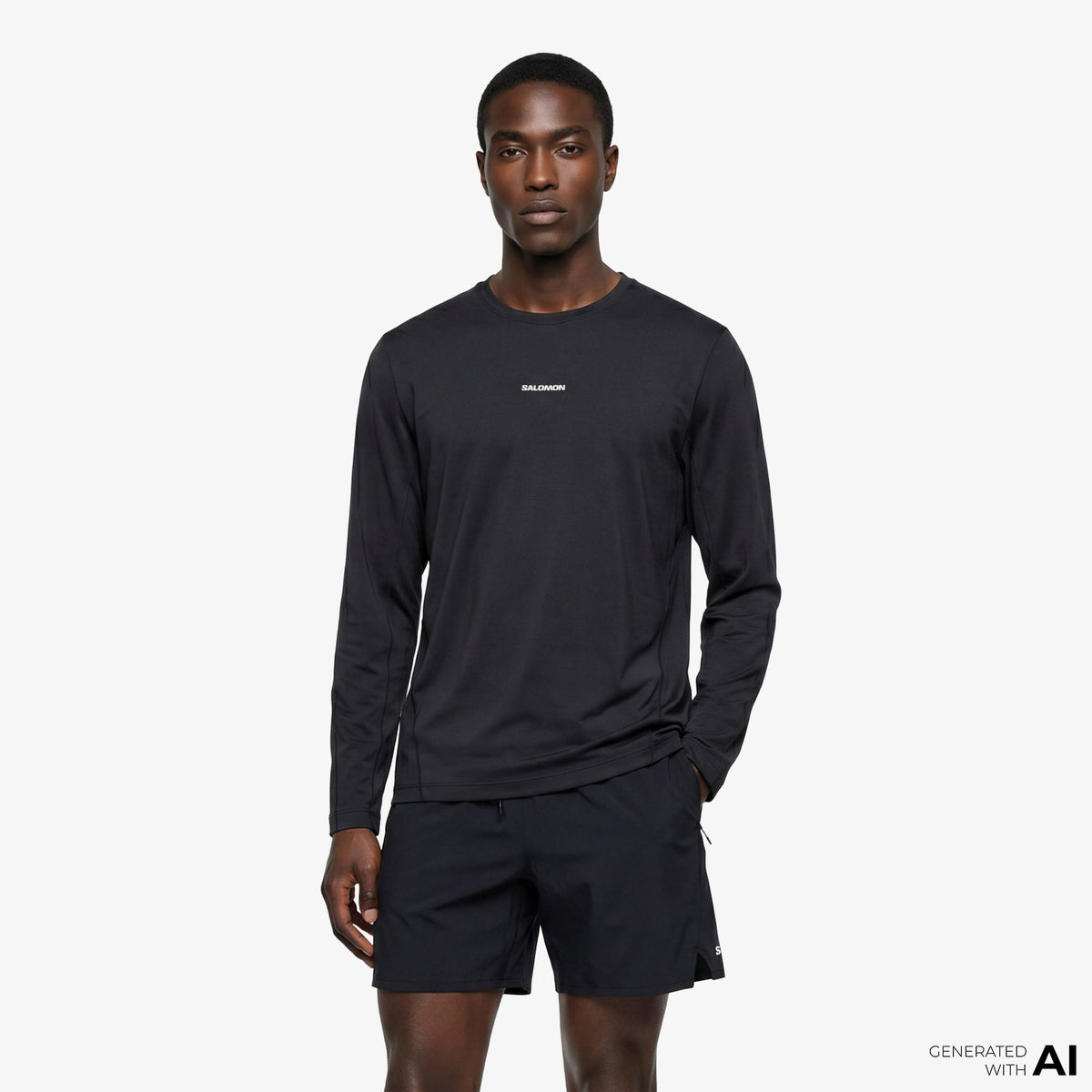 Salomon Shkout Core Ls Erkek Siyah T-shirt