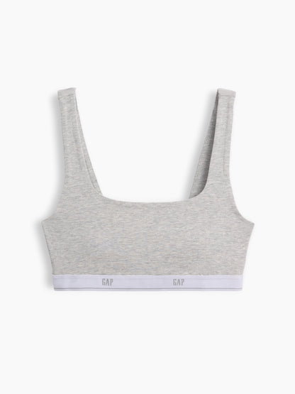 Gri Softmade Organik Stretch Pamuk Gap Logo Bralet