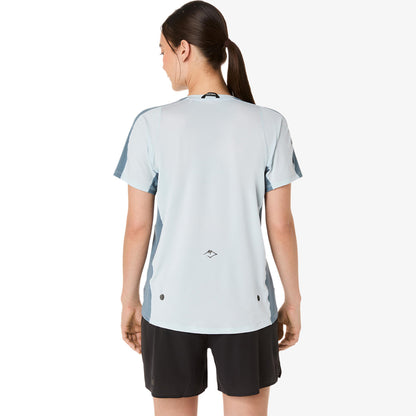 Asics Fujitrail Elite Ss Top Kadın Gri Koşu T-shirt