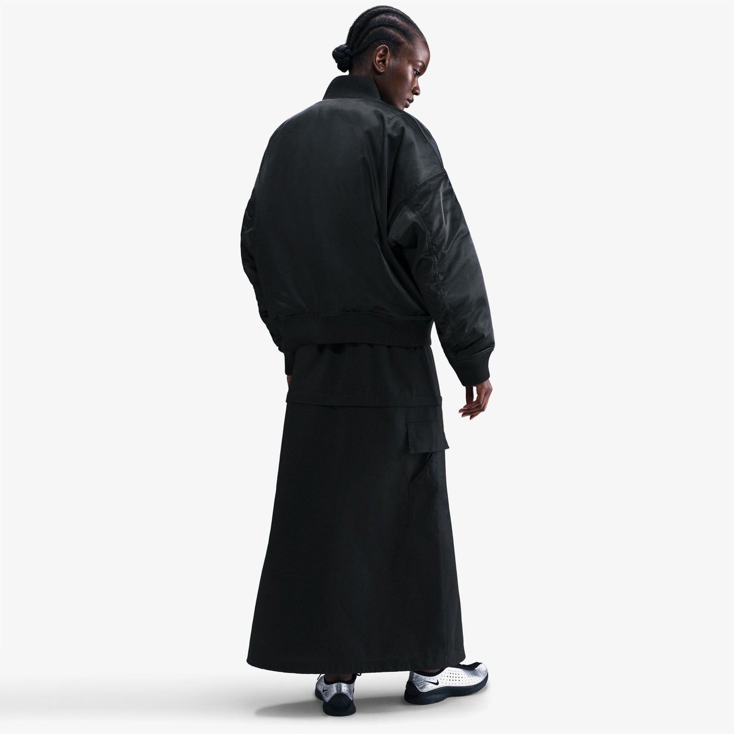 Nike Sportswear Therma-fit Reversible Kadın Siyah Bomber Ceket