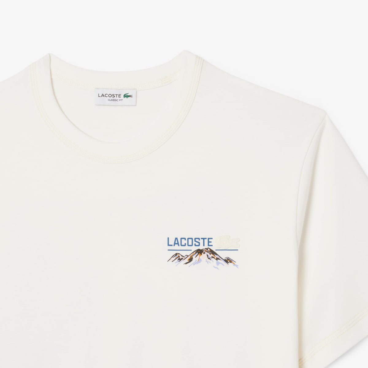 Lacoste Erkek Classic Fit Bisiklet Yaka Beyaz T-shirt