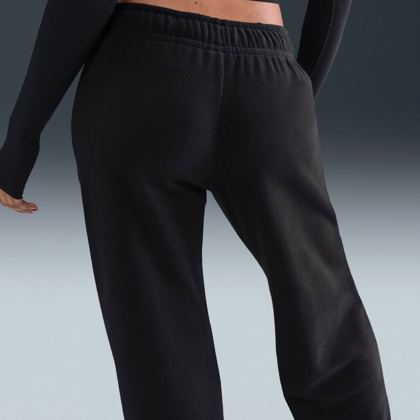 Nike Sportswear Club Fleece Mid-rise Wide Leg Kadın Siyah Eşofman Altı