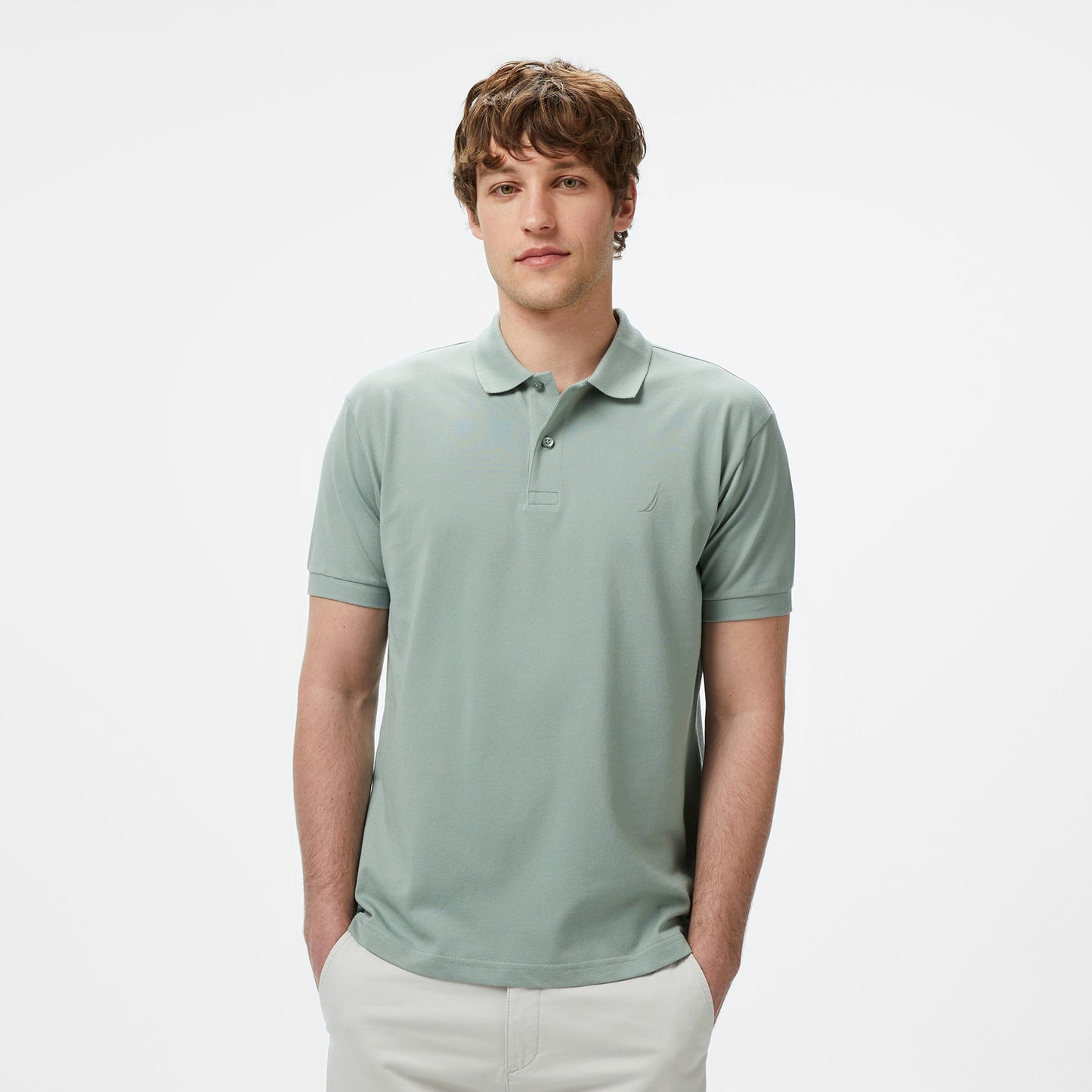 Nautica Erkek Yeşil Classic Fit Polo Yaka T-shirt