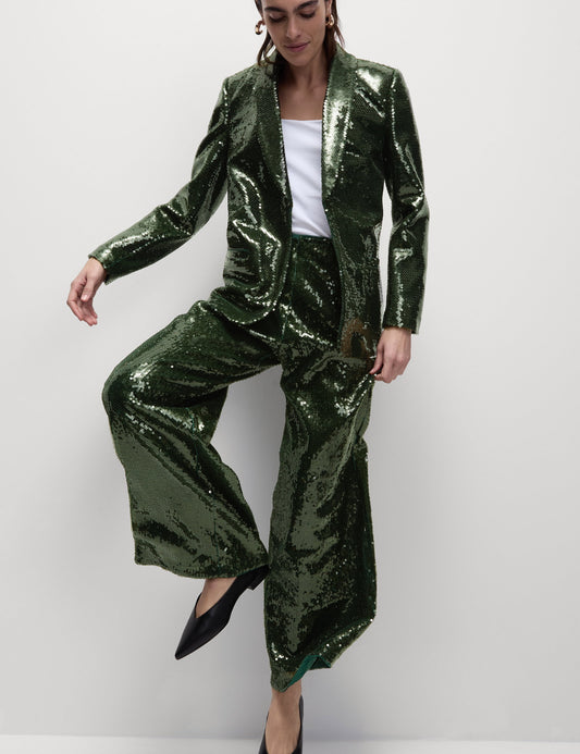 Payetli Wide Leg Pantolon