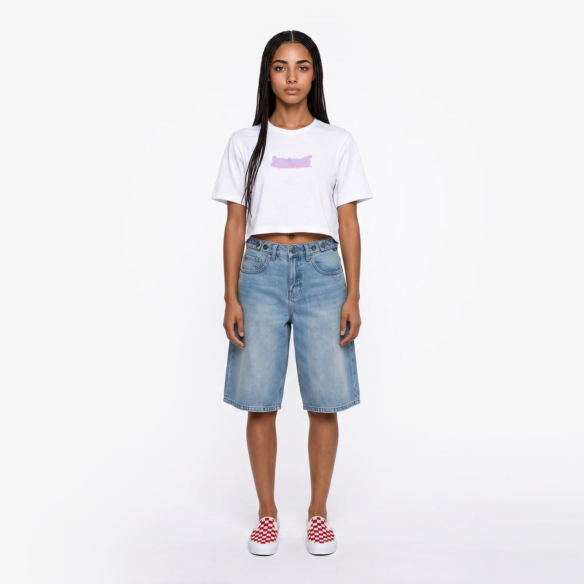 Vans Y2k Boho Relax Crop Kadın Beyaz T-shirt